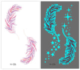 Blue Luminous Tattoo Sticker Women Arm Face Glowing Tattoo Body Art Tattoo Snake Butterfly Electric Syllable Party Tattoo New