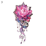 Mtcytea 1Sheet Colorful Peony Flowers Tattoo Women Waterproof Temporary Black Tattoo Sticker women wrist arm sleeves tatoo Fake Body Art