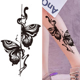 Mtcytea Death Skull Flower Temporary Tattoo For Women Girls Snake Bird Peony Tattoo Sticker Black Fake Blossom Sexy Tatoo Transfer Adult