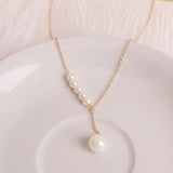 Beads Women's Neck Chain Kpop Pearl Choker Necklace Gold Color Goth Chocker Jewelry Pendant Necklaces Collar for Girl