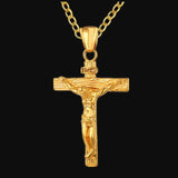 Mtcytea   Paragraph Fashion Necklace Cross Pendant Necklace Jesus Men's Stainless Steel Chains Christian Jewelry Gifts