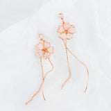 Trendy Asymmetric Dangle Earrings For Women Shiny Crystal Flower Butterfly Long Tassel Cute Cat Earring Sweet Jewelry