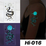 Blue Luminous Tattoo Sticker Luminous Waterproof Sexy Temporary Tattoo Chest Fake Tattoo