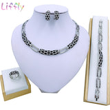 Liffly Dubai Costume Jewelry Sets for Women Luxury Bridal Nigerian Wedding African Beads Jewelry Set New Design