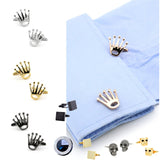 Luxury Brass Crown Cufflinks 4 Colors Quality Wedding Daily Bar Nightclub Men Cuffs Sleeve Accessory Gifts For Men Buttons