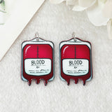 8 Pcs Halloween Charms Creepy Vampire Lips Blood Bag  Bite Me Murder Heart Flatback Acrylic Jewlery Findings For Jewelry Diy