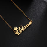 Mtcytea Customized Letter Name Necklace Stainless Steel Custom Personalized Nameplate Pendant Choker Necklaces Jewelry for Women Girls