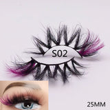 3D Mixed Color Mink Lashes Wholesale Beauty Natural Individual Eyelashes Fluffy Lash Extension mix pink blue dramatic lash