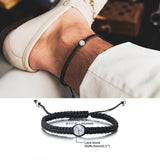 Men Bracelets,Braided Thread Anklet Bracelet For Men,Bracelets Surf Waterproof Hippie Anklet,Adjustable,Durable Men Wrist Ankle