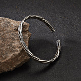 Vintage Stainless Steel Twisted Cuff Bracelet Bangle For Men Casual Party Jewelry Gift Black Silver Color Open Opening Bracelet