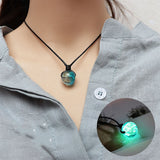 New Simple Luminous Beads Necklace Glowing Night Round Star Heart Pendant Glow In The Dark Necklace for Men Women Hallowen Gifts