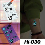 Blue Luminous Tattoo Sticker Luminous Waterproof Sexy Temporary Tattoo Chest Fake Tattoo