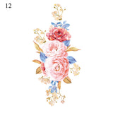 Mtcytea 1Sheet Colorful Peony Flowers Tattoo Women Waterproof Temporary Black Tattoo Sticker women wrist arm sleeves tatoo Fake Body Art