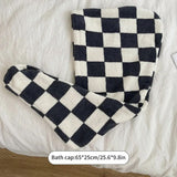 Checkerboard Plaid Bath Towel Soft Skin-Friendly Large Towels Comfortable Absorption Beach Towels Home Bathroom Towel Handtuch