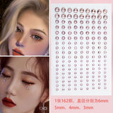 3D Face Jewelry Crystal Diamond Disposable Tattoo Stickers DIY Women Eyes Face Body Rhinestones Waterproof Makeup Art Stage 1pcs