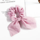 Leopard Bowknot Elastic Hair Band Women Solid Color Scrunchie Girls Hair Tie Ponytail Holder Headband Hair Rope Hair Accessories