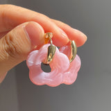 Lost Lady Korean Fashion Cute Resin Small Flower Drop Earrings For women Statement Pendant Earring Girl Fashion Jewelry