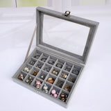 Hot Sales Fashion Portable Velvet Jewelry Ring Jewelry Display Organizer Box Tray Holder Earring Jewelry Storage Case Showcase