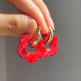 Lost Lady Korean Fashion Cute Resin Small Flower Drop Earrings For women Statement Pendant Earring Girl Fashion Jewelry