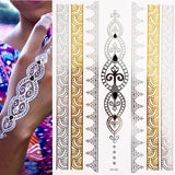 1 sheet Flash Boho Metallic Gold Feathers Shimmering Jewellery Festival Temporary Tattoo