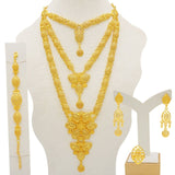 Jewelry Sets Gold Necklace & Earring Set For Women African France Wedding Party 24K Jewelery Ethiopia Bridal Gifts