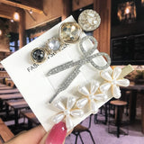 Pearl Crystal Acrylic Hair Clips Set for Women Retro Geometric Barrettes Hairpin Girl Hair Accessories Fashion Jewelry