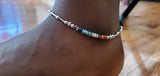 Lotus Chakra Anklet Ankle Chain Ankle Bracelet Gemstone Chakra Ankle Chain Rainbow Beaded Anklet