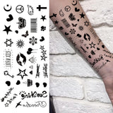 Mtcytea DIY Letters Words Temporary Tattoo For Kids Women Small Clover Graphics Fake Tattoo Clavicle Body Waist Finger Waterproof Tatoos