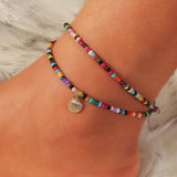 3pcs/set Bohemian Colorful Beaded Beads Anklets For Women Summer Ocean Beach Handmade Ankle Bracelet Foot Leg Beach Jewelry Gift