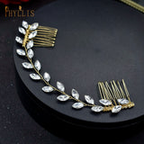 A33 Pearl Wedding Comb Head Jewelry Bride Hair Clips Floral Headpiece Crystal Women Tiaras Rhinestone Bridal Hair Accessories