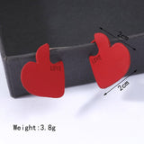 New Fashion Korean Drop Earrings For Women White Enamel Double Heart Korean Jewelry Female Earring Girls Gift