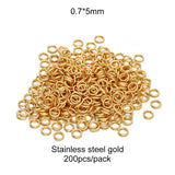 50-200pcs/Lot 3-10mm Stainless Steel Gold Open Jump Rings Split Rings Connector for Jewelry Making Accessories Findings Supplies