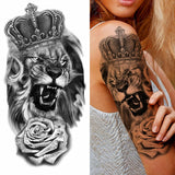 1pc Animal Lion Women Waterproof Temporary Tattoos Fake Stickers Arm Sun Art Black Cross Jesus 3D Praying Fashion Decoration