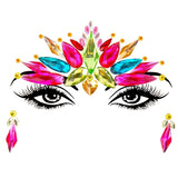 3D Acrylic Glitter Rhinestone Temporary Sexy Face Tattoo Sticker DIY Kids Holiday Party Masquerade Body Facial Jewelry Tattoo