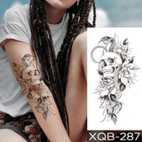 Waterproof Temporary Tattoo Sticker Black Dragon Snake Peony Rose Totem Flash Tatto Women Men Dark Sexy Waist Arm Fake Tattoos