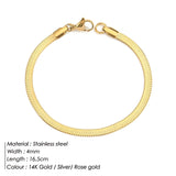 JUJIE 316L Stainless Steel Snake Chain Bracelet For Women Classic Width 3/4/5MM Chain Bracelets Jewelry Wholesale/Dropshipping