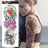 Large Arm Sleeve Tattoo Tiger Skull Owl Waterproof Temporary Tatto Sticker Fox Lion Body Art Full Fake Tatoo Women Men