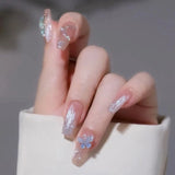 false nails with designs acrylic for nail Imitation Pearl Lace Bowknot press on nails Charming Pre Design fake nails with glue