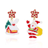 New Trendy Christmas Women's Earrings Cute Elk Santa Claus Xmas Tree Snowman Bell Earrings Girl New Year Jewelry Christmas Gifts