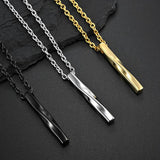 Fashion Men's Necklace Rectangle Pendant Necklace Fashion Simple Cross Chain Lover Gift Free Shipping