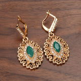 Kinel Dubai Gold Color Arabic Earring For Women Ethnic Wedding Jewelry Morocco Caftan Fashion Accessories Crystal Gift