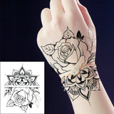 Waterproof Temporary Tattoo Sticker Rose Flower Hand back tatto Art  flash tatoo fake tattoos for women men