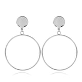 Mtcytea Fashion Earrings For Women Metal Single Drop Dangle Earrings Vintage Statement Round Geometric Earring Fashion Jewelry