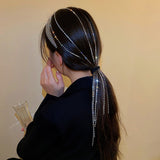 Flashing Rhinestone Chain Hairpin Wedding Hair Headdress Tassel Hairpin High Sense Temperament Hair Accessories