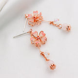 Trendy Asymmetric Dangle Earrings For Women Shiny Crystal Flower Butterfly Long Tassel Cute Cat Earring Sweet Jewelry