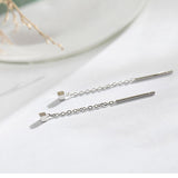 Mtcytea Long Tassel Butterfly Drop Earrings Silver Color Fashion Hanging Women Earrings Summer Jewelry Girls Party Gift