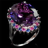   Womens Fashion Sunflower Rings Exquisite Oval Ring Wedding Band