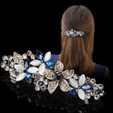 Mtcytea Korean version of the retro crystal flower spring clip hairpin bow hairpin temperament female fashion hairpin hair accessories