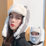 Mtcytea K79 Women's Hat Winter HaTt Ushanka hat For Female Thicken Cold Cap Warm Hat Windbreak Hat Warm Hat Pilot Cap Hat With Earflaps