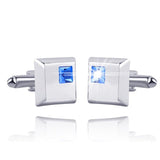 Crystal Cufflinks for Men in Square Shape Rhinestone Cuff Button Silver Plated Luxury French Cufflinks For Men Wedding&Business